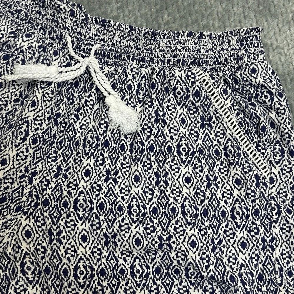 Briggs Womens Shorts XL Linen Resort Vaca Beach Lake Drawstring Tassel High Rise